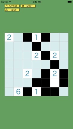 Nurikabe puzzle screenshot