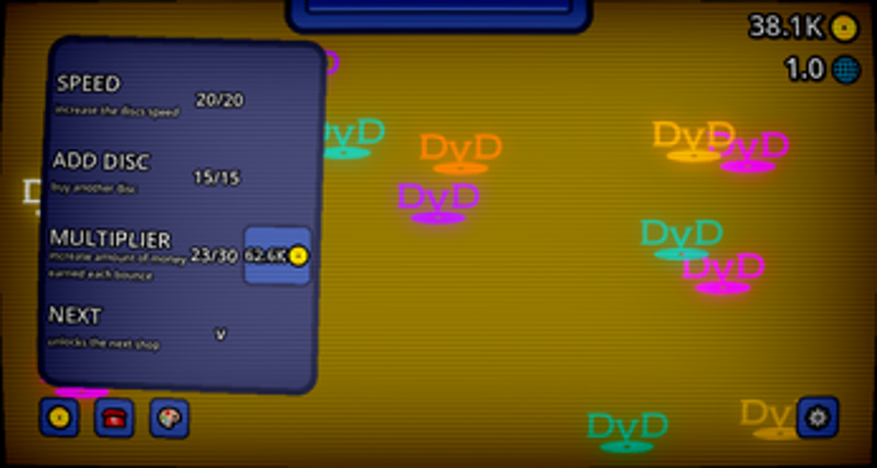 The DvD idle game screenshot