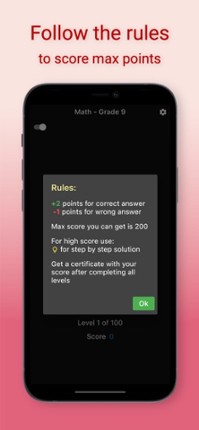 9th Grade Math Challenge screenshot