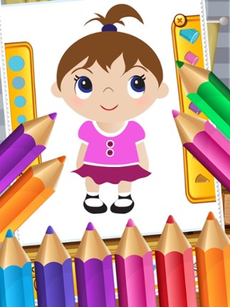 Little Girls Coloring World Drawing Story Kids Game screenshot