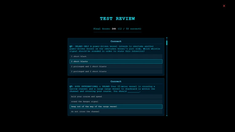 Watchstander: COLREGS/Rules of the Road Training Administrator screenshot