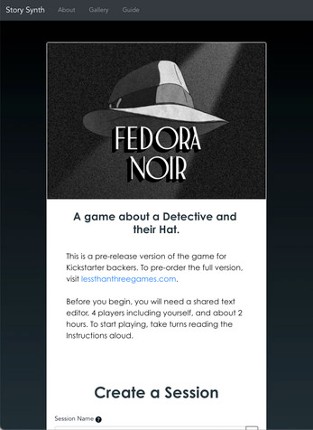 Fedora Noir Online Card Deck Image