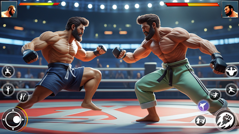 Bodybuilder Karate Fighting Image