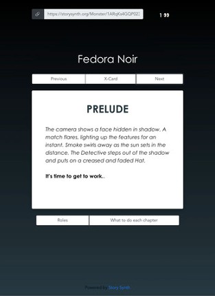 Fedora Noir Online Card Deck screenshot