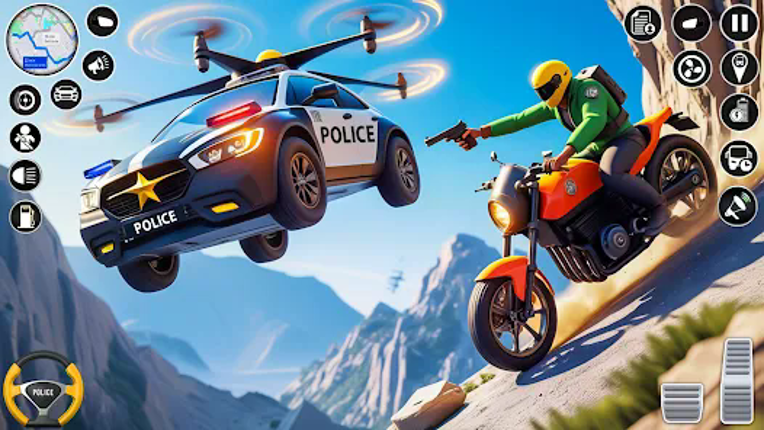 US Police Car Helicopter Chase Image