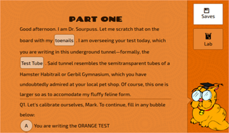 Dr. Sourpuss Is Not A Choice-Based Game Image