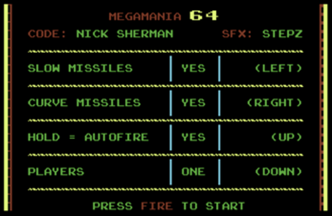 Megamania C64 screenshot