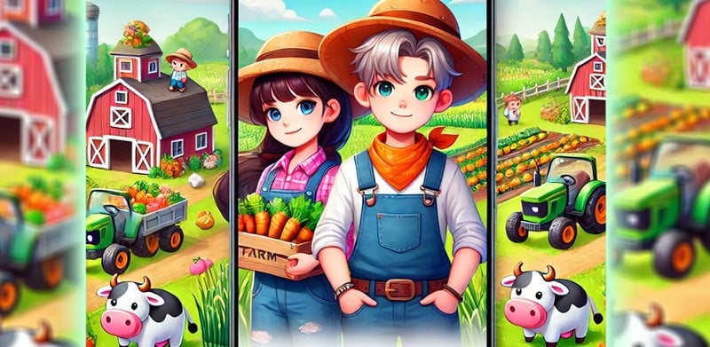 Farm Life Village Shop Sim 3D Game Cover