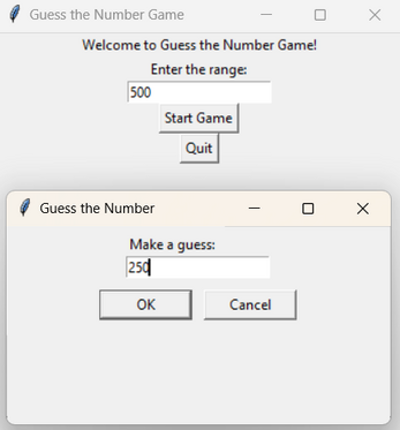 Advanced Guess The Number Game screenshot