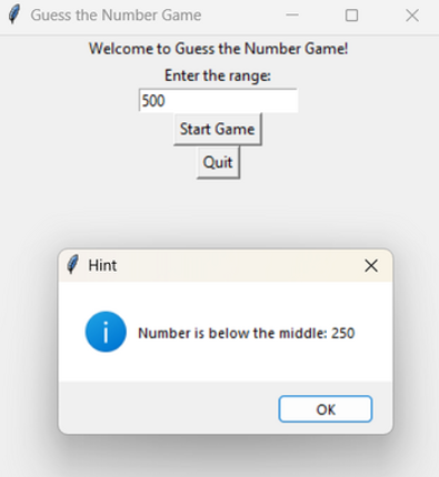 Advanced Guess The Number Game screenshot