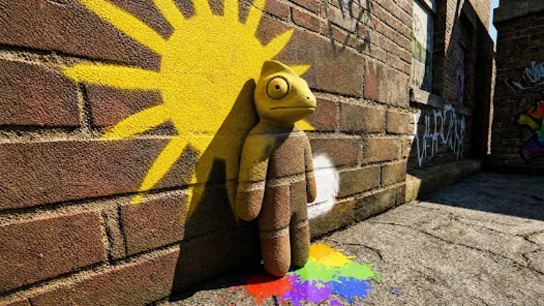 Real Chameleon. Hide and seek. Image
