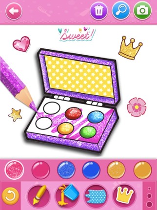 Glitter beauty coloring book screenshot