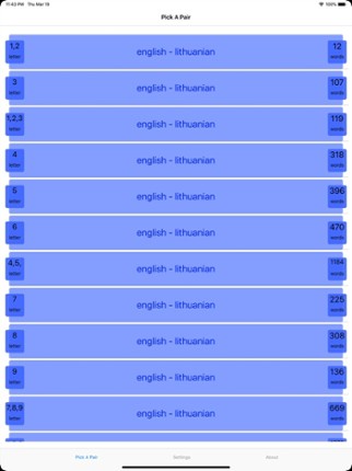 PickAPair Lithuanian - English screenshot