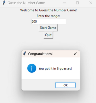 Advanced Guess The Number Game screenshot
