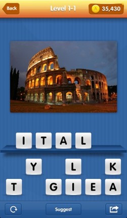 CountryMania - guess country by photography. A fascinating photo quiz. Attractions from all around the world in the one application screenshot