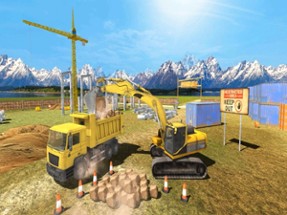 Construction Crane &amp; Dump Truck-Operate Excavator Image