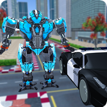 US Police Robot Car Transformation Game Image