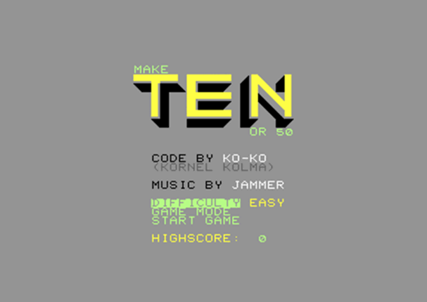 Make 10 or 50 (Commodore 64, Commodore Plus/4) Game Cover