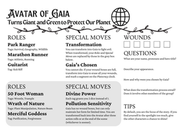 Avatar of Gaia - Superhero Cinematic Universe TTRPG Image