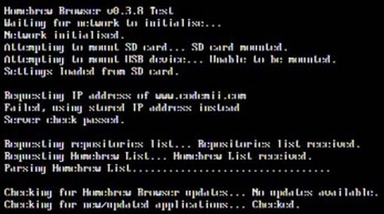 Homebrew Browser Simulator screenshot