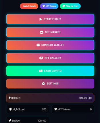 Crypto Glider - Complete NFT Web3 Game Source Code Image