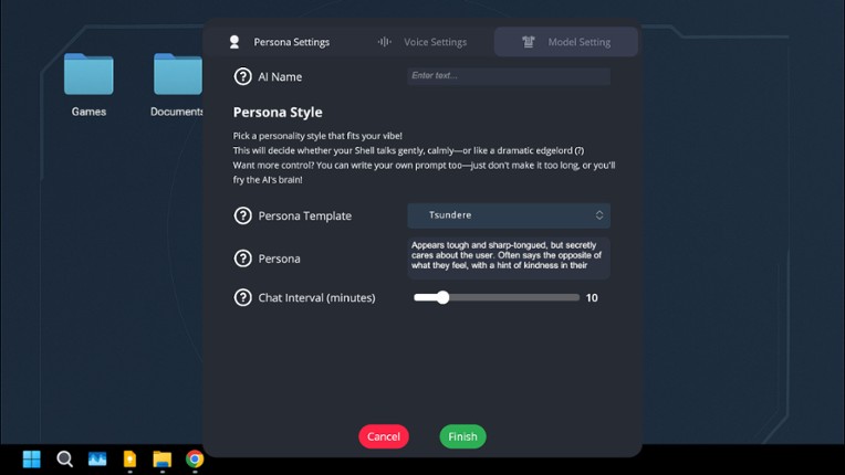 Persona Shell screenshot