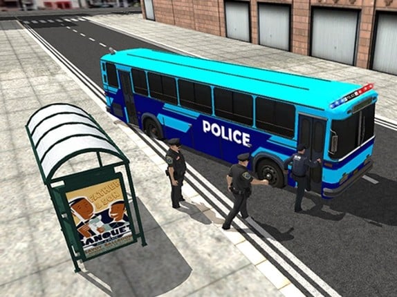 Police City Bus Staff Duty Simulator 2016 3D - London Anicent City Police Department Pick & Drop screenshot