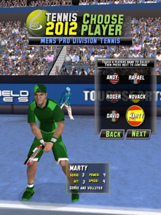 TouchSports Tennis 2012 HD screenshot