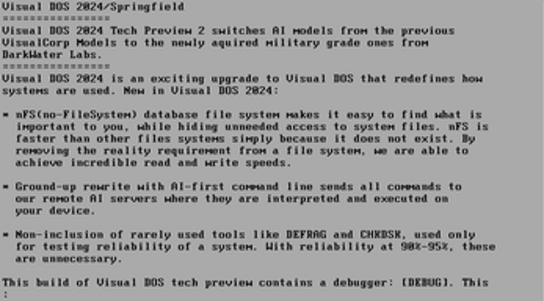 Visual DOS 2024 Tech Preview screenshot