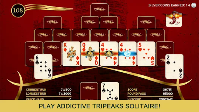 Towers TriPeaks Solitaire Game Image