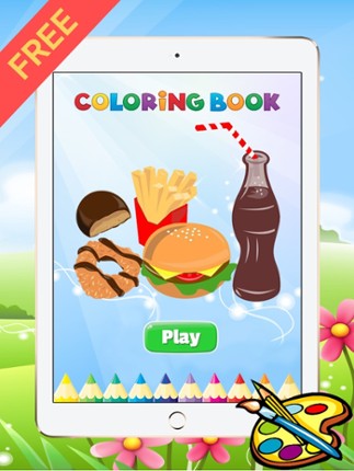 Food Coloring Book For Kids - All In 1 Drawing and Painting Free Printable Pages screenshot