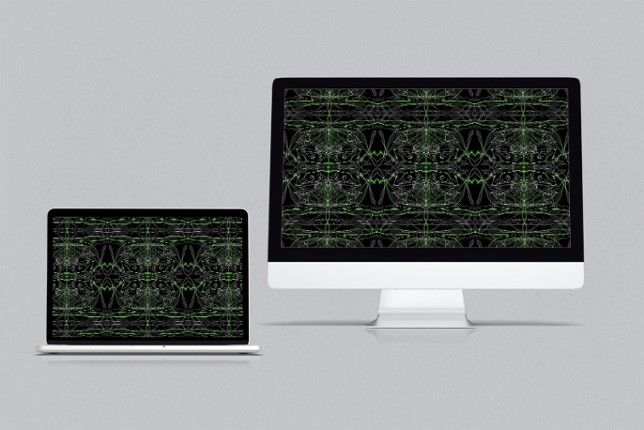 Green & Grey Abstract Fractal 4K Wallpaper ~ Liquid Light Series #8 Image