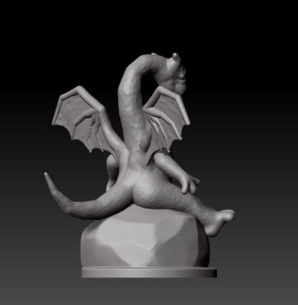 Sad Dragon STL Image