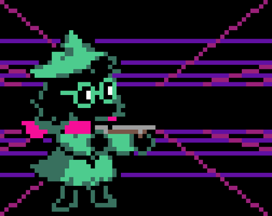 Ralsei has a gun, but otherwise everything's normal screenshot