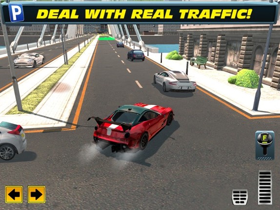 Trailer Truck Parking with Real City Traffic Car Driving Sim Image