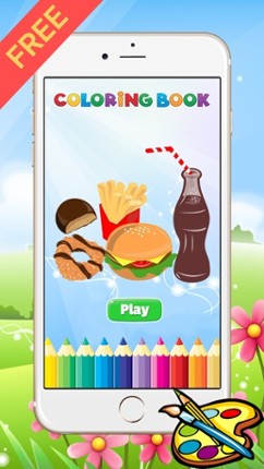 Food Coloring Book For Kids - All In 1 Drawing and Painting Free Printable Pages Image