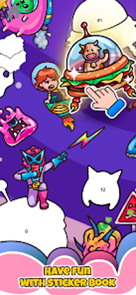 Sticker book & coloring puzzle screenshot