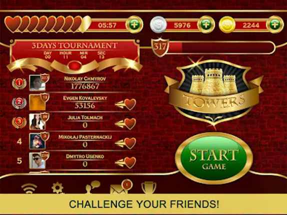 Towers TriPeaks Solitaire Game Image