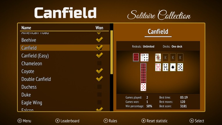 Canfield Solitaire Collection screenshot