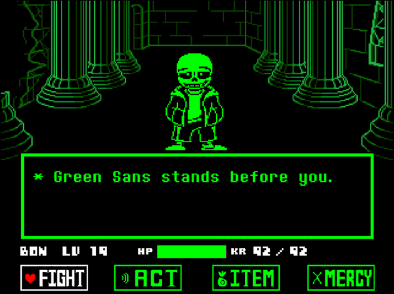 Green Sans Fight: a Totally Serious Battle Image