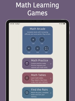 Mental Math Practice Games screenshot