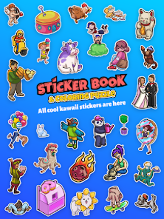Sticker book & coloring puzzle Image