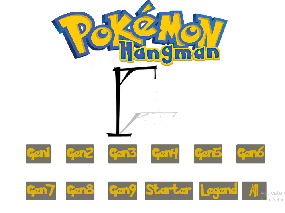 Games like Pokemon Hangman