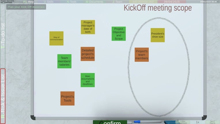 Project Manager (Initiation) screenshot