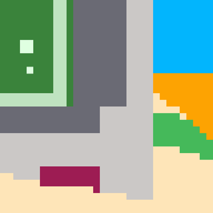 amanwithasinglesmallsquareeyeplaysagameonabeach Image