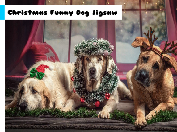 Christmas Funny Dog Jigsaw Game Cover