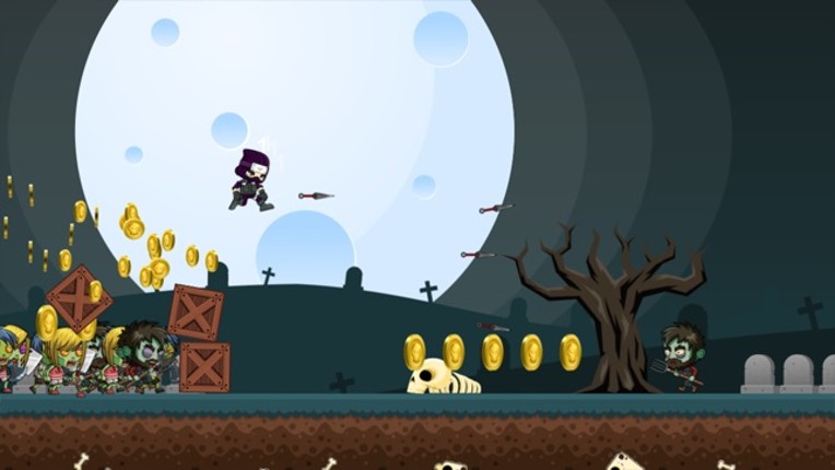Super Ninja VS Zombie - Run And Fight In Graveyard screenshot