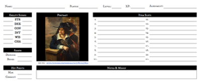 Knave - Online Character Sheet Image