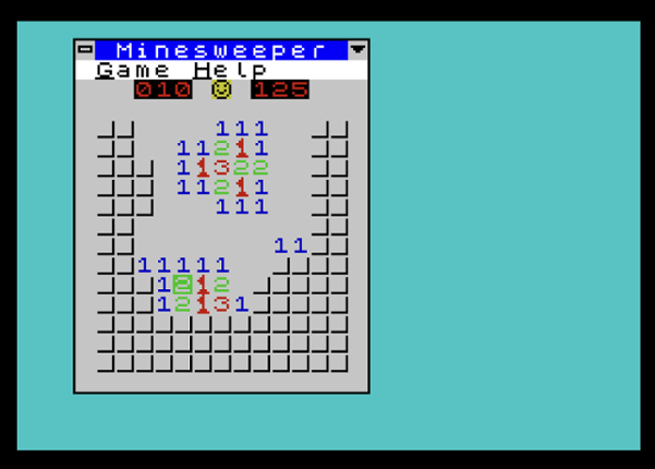 Minesweeper (ZX Spectrum] by Matthew Begg Image