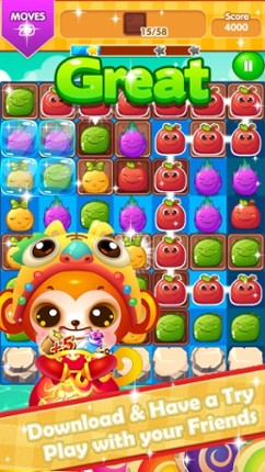 Sweet Fruit Splash Garden Mania:Match 3 Free Game screenshot
